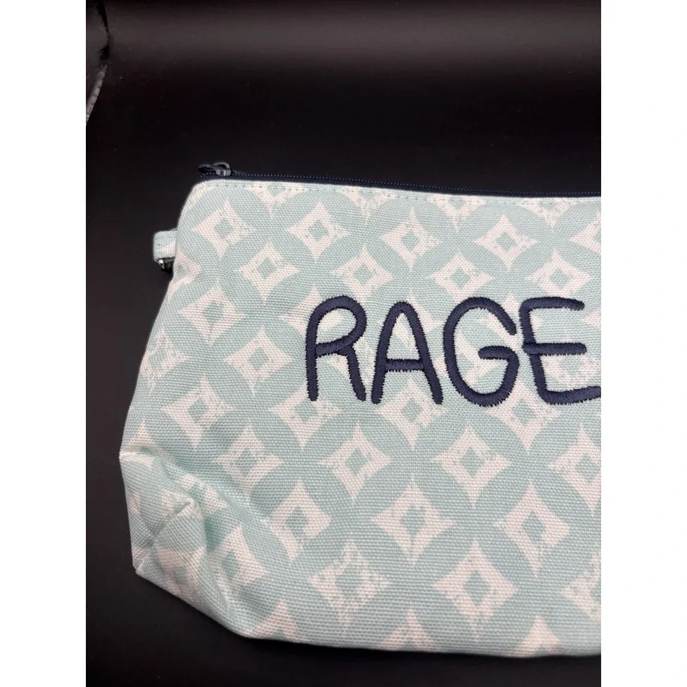 Thirty One RAGE Light Blue Pouch Cosmetic Makeup Bag Organizing Travel Bag NEW